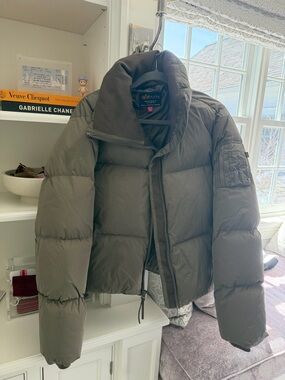 Alpha Industries Brown Quilted-Look Jacket with Gold Logo